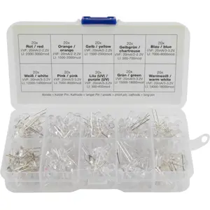 Surtido de 200 LEDs 5mm transparente (varios colores)