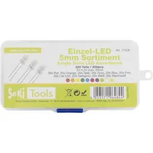 Surtido de 200 LEDs 5mm transparente (varios colores)
