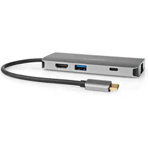 Adaptador/conversor multiport USB-C macho -> 1xHDMI + 3xUSB-A + 1xUSB-C + RJ45 + SD/Micro-SD