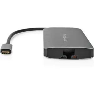 Adaptador/conversor multiport USB-C macho -> 1xHDMI + 3xUSB-A + 1xUSB-C + RJ45 + SD/Micro-SD