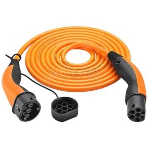 Cabo de carregamento HELIX® monofásico para carro elétrico - Tipo2 32A (7.4kW) - IP55 - 5m Laranja