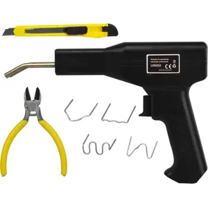 Pistola de reparação a quente para plásticos 100W c/ 400 grampos