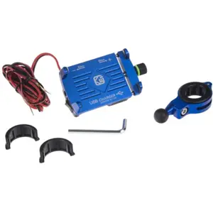 Suporte universal de telemóvel p/ mota em alumínio c/ carregador USB 2.5A