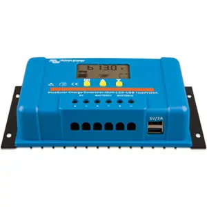 Controlador de carga solar PWM 12/24V 20A c/ 2 saídas de bateria + LCD & USB