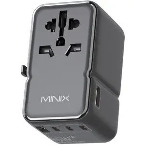 Adaptador de viagem Universal (s/ terra) c/ 2x USB-A + 3x USB-C (85W)