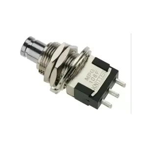 Botão de pressão metálico SPDT ON-(ON) 125VAC 6A