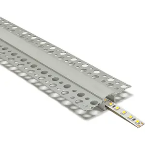 Perfil de alumínio de encastrar em gesso cartonado c/ difusor para fita Led 55x14mm - 2 metros