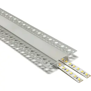 Perfil de alumínio de encastrar em gesso cartonado c/ difusor para fita Led 62x15mm - 2 metros