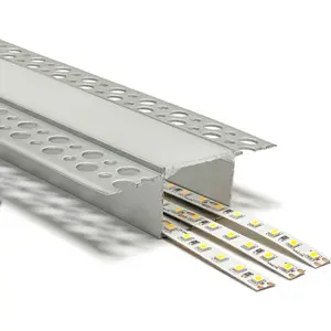 Perfil de alumínio de encastrar em gesso cartonado c/ difusor para fita Led 81x25mm - 2 metros