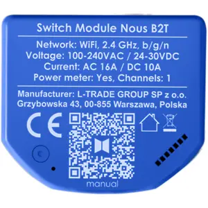 Módulo interruptor inteligente WiFi c/ Tasmota e medição de energia