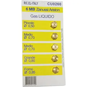 Kit de 5 Injetores M6 de Gás Butano p/ Fogão