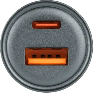 Carregador de Isqueiro (12..24VDC) USB-A QC + USB-C PD 43W- transparente - XO CC49