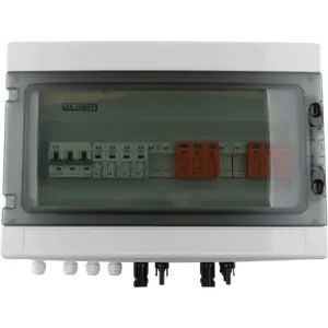 Caixa combinadora para sistemas fotovoltaicos IP65 - DC/AC - T2 1000V - 18M - 2 String