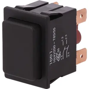 Botão de pressão bipolar DPST-NO quadrado 1 posição estável OFF-(ON) - 250VAC 16A