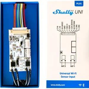 Módulo mini interruptor duplo para automação WiFi de baixa Tensão 5VDC / 9..28VDC / 8..24VAC