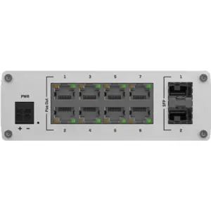 Switch 8P (8PoE+) Industrial Gigabit 10/100/1000Mbps + 2 SFP para calha DIN