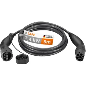 Cabo de carregamento monofásico para carro elétrico - Tipo2 32A (7.4kW) - IP55 - 5m