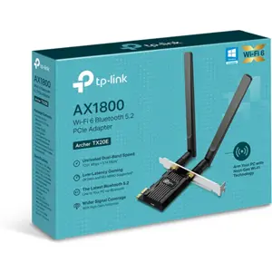 Placa de Rede PCIe Wi-Fi 6 Dual-Band AX1800 c/ Bluetooth 5.2