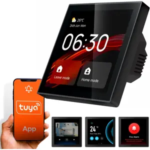 Ecrã tátil multifuncional HMI inteligente WiFi / Zigbee Hub para Tuya - Preto