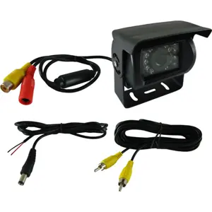 Câmara de estacionamento p/ automóvel 1/4'' CMOS 420TVL IP67 c/ 6 LEDs - preta