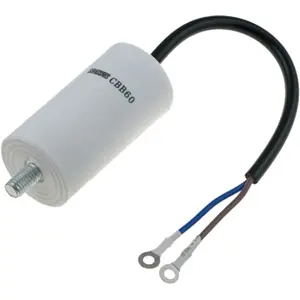 Condensador para motor 10uF 450V Ø35x65mm c/ fios e parafuso M8