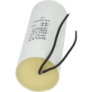 Condensador para motor 40uF 450V Ø45x114 - con cables