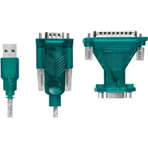 Conversor USB ➝ Serial DB9 (RS232) c/ cabo 1.3m + Adaptador DB9-DB25