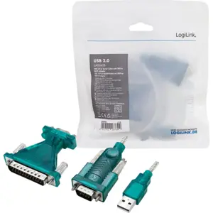 Conversor USB ➝ Serial DB9 (RS232) c/ cabo 1.3m + Adaptador DB9-DB25
