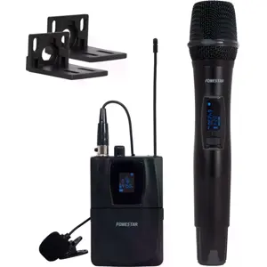 Sistema profesional de micrófono de mano inalámbrico + micrófono de solapa inalámbrico + receptor UHF (ID Pilot + Diversity)