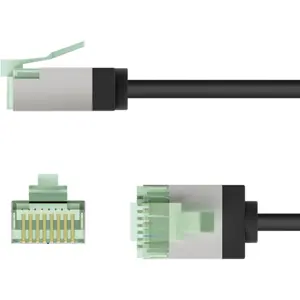 Cabo de rede RJ45 CAT8.1 U/FTP 3m - Slim Ø3.8mm - preto