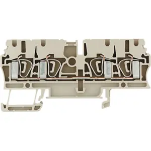 Borne de conexión 2,5mm² 4 polos para carril DIN - beige