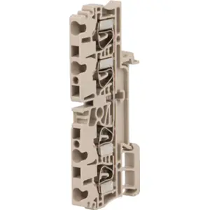 Borne de conexión 2,5mm² 4 polos para carril DIN - beige