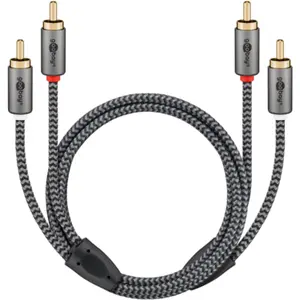 Cabo 2x RCA macho - 2x RCA macho c/ revestimento têxtil [Gold Plated] - 2m