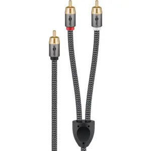 Cable 1x RCA macho a 2x RCA macho con revestimiento textil [Gold Plated] - 10m