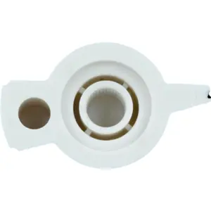 Botón "bico de pato" de encaje para potenciómetro [eje estriado] Ø19.5x14mm - blanco