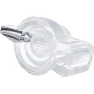 Botón "bico de pato" de encaje para potenciómetro [eje moleteado] Ø19.5x14mm - transparente