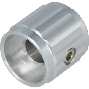 Botão de parafuso para potenciómetro [veio liso] c/ indicador Ø14x16mm - Prateado