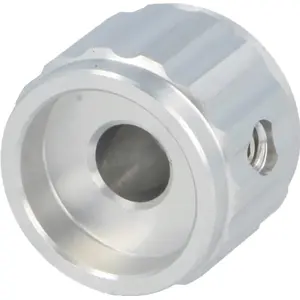 Botão de parafuso para potenciómetro [veio liso] c/ indicador Ø20x15mm - Prateado