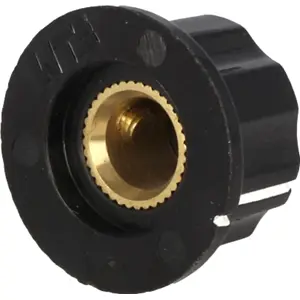 Botão de parafuso para potenciómetro [veio liso] c/ indicador Ø16.5x11mm - amarelo