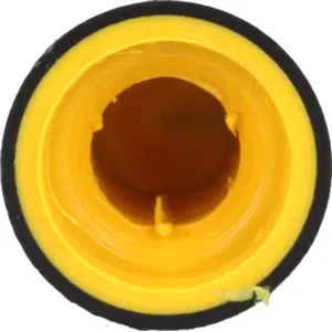 Botão de encaixe para potenciómetro [veio serrilhado] c/ indicador Ø13x19mm - amarelo