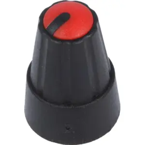 Botão de encaixe para potenciómetro [veio serrilhado] c/ indicador Ø13x19mm - vermelho