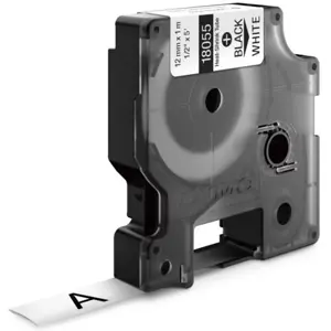 Tubo termoretrátil 3:1 RHINO 18055 p/ cabos 2.9..5.1mm [Preto sobre Branco] 12mm x 1.5m