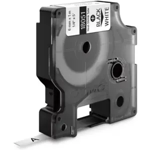 Tubo termoretrátil 3:1 RHINO 18051 p/ cabos 1.2..2.3mm [Preto sobre Branco] 6mm x 1.5m