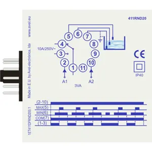Relé de nivel para control de llenado de depósito - Plug-In (11 pinos) 230VAC