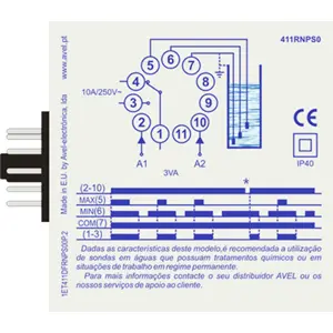 Relé de nivel para control del vaciado de pozo o perforación - Plug-In (11 pines) 230VAC