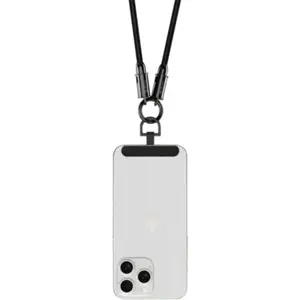 Cabo colar (lanyard) de suporte de telemóvel 2-em-1 USB-C ⇿ USB-C 60W - Preto - 1.2m