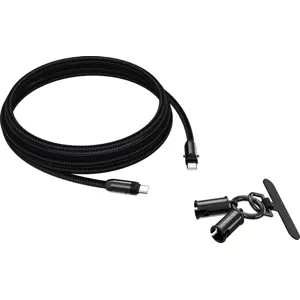 Cabo colar (lanyard) de suporte de telemóvel 2-em-1 USB-C ⇿ USB-C 60W - Preto - 1.2m