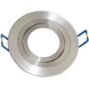 Aro redondo orientável com mola para lâmpadas GU10/MR16 Ø90mm (Ø75mm) - aço escovado