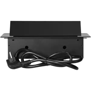 Bloco de tomadas de encastrar Flip-Top Push 2x Schuko + 1xUSB-A + 1x USB-C cabo de 1.5m - Preto