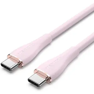 Cabo USB-C - USB-C Fast Charge PD 100W em silicone - rosa - 1.0m